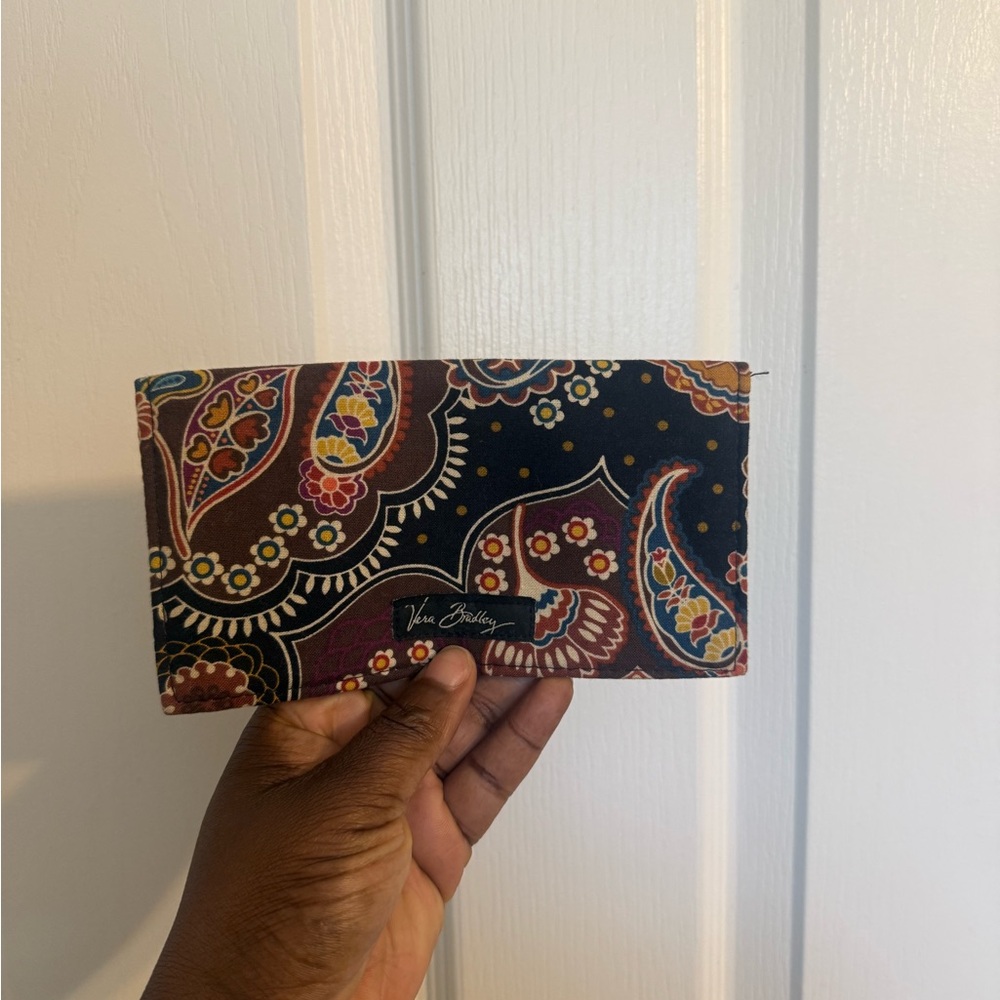 Vera Bradley Black Multicolor Paisley Long Wallet